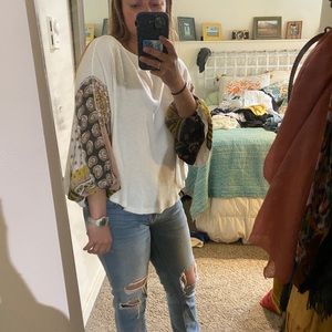 Free people patchwork top XS